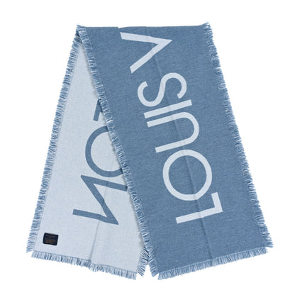 Louis Vuitton Wool Cashmere Echarpes Team Scarf Denim 2 of 3