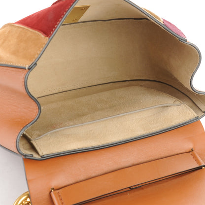 Chloe Suede Calfskin Patchwork Medium Drew Shoulder Bag Caramel 5 of 8