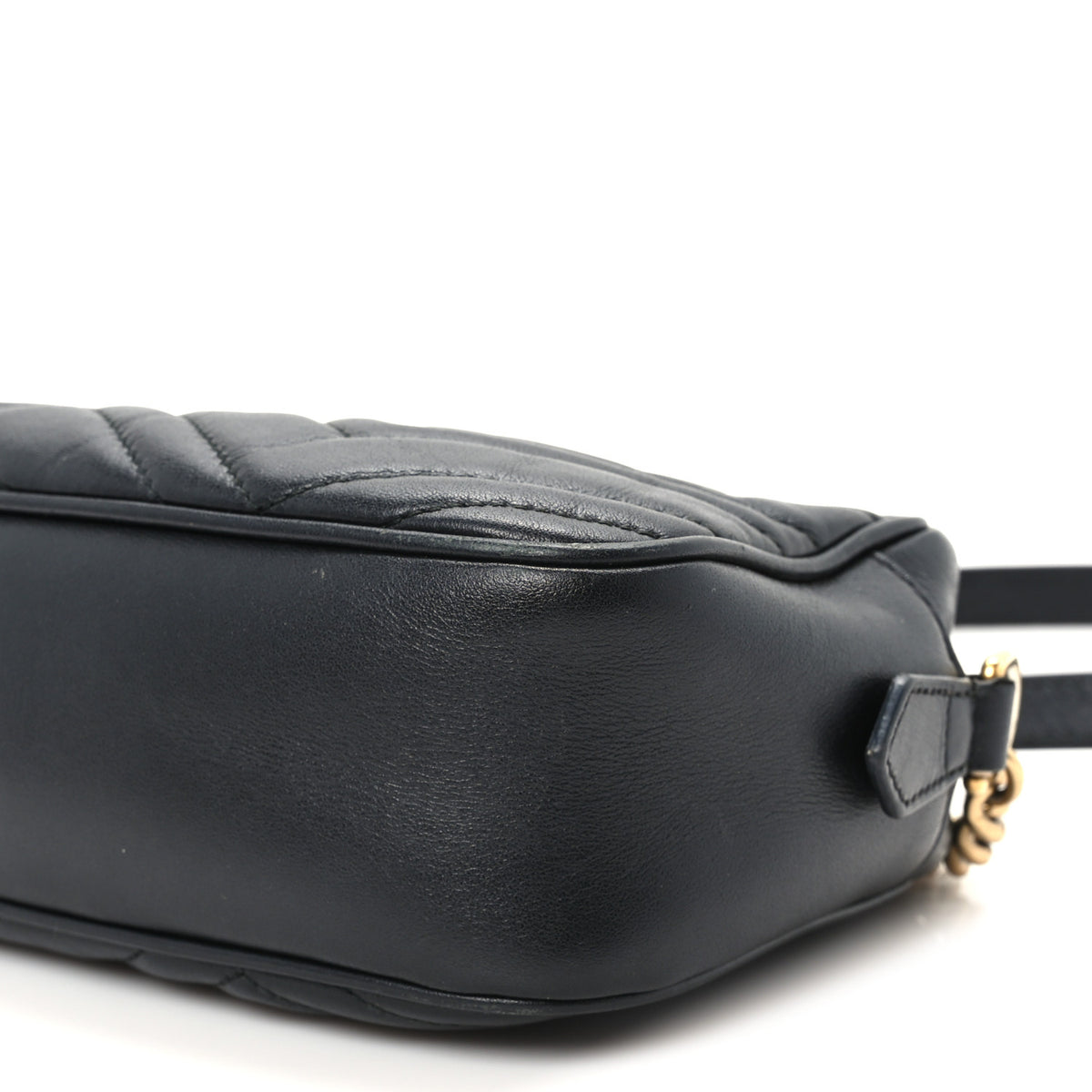 Calfskin Matelasse Small GG Marmont Chain Shoulder Bag Black