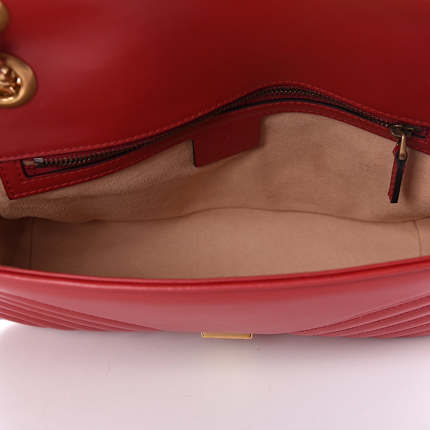 Gucci Calfskin Matelasse Small GG Marmont Shoulder Bag Hibiscus Red 5 of 10