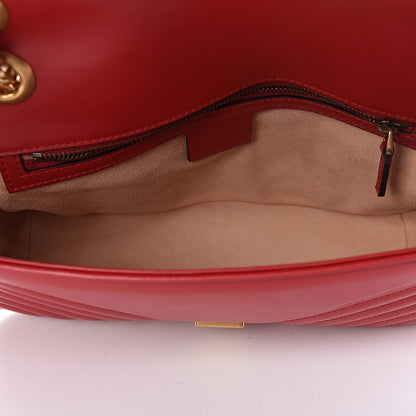 Gucci Calfskin Matelasse Small GG Marmont Shoulder Bag Hibiscus Red 5 of 10
