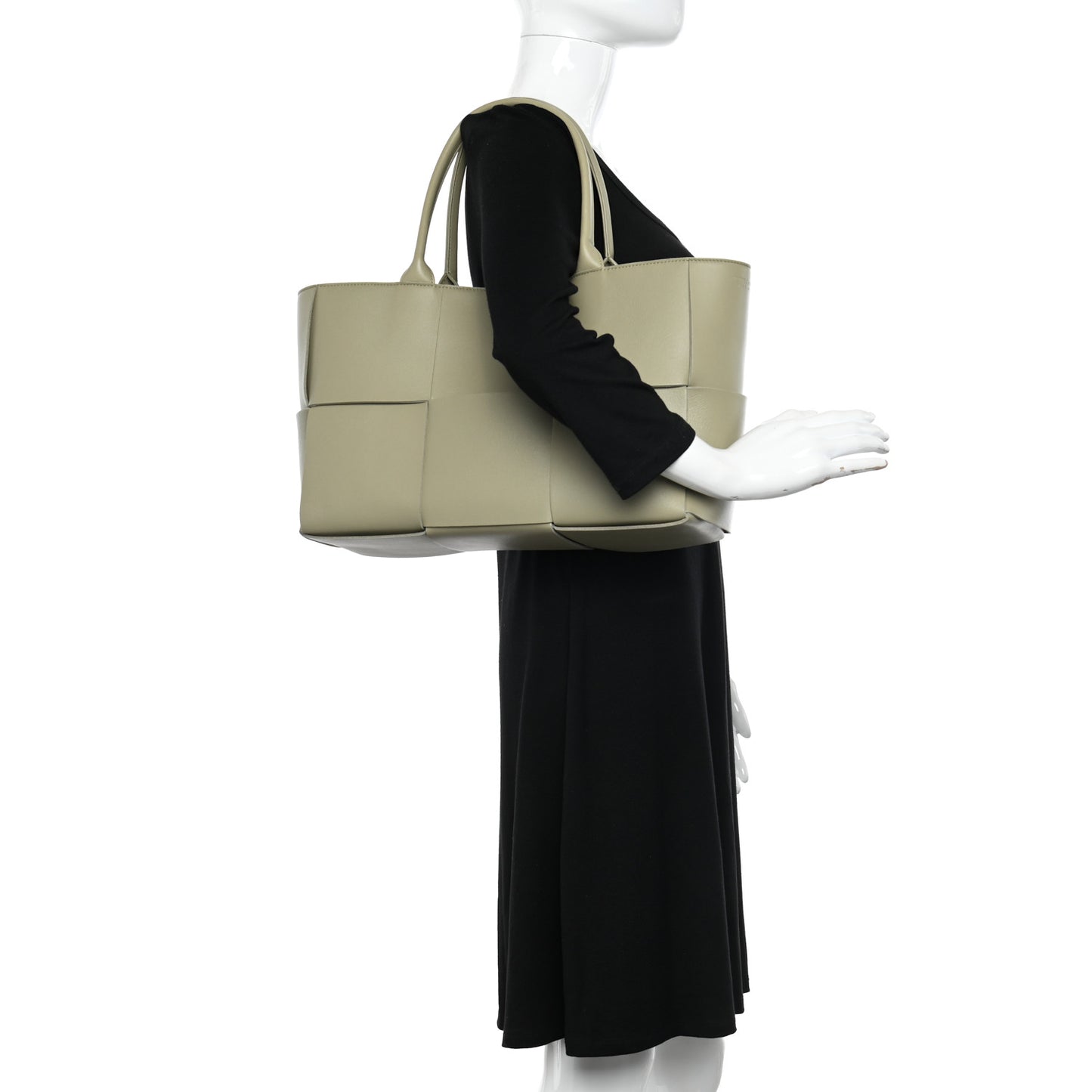 Nappa Maxi Intrecciato Medium Arco Tote Travertine