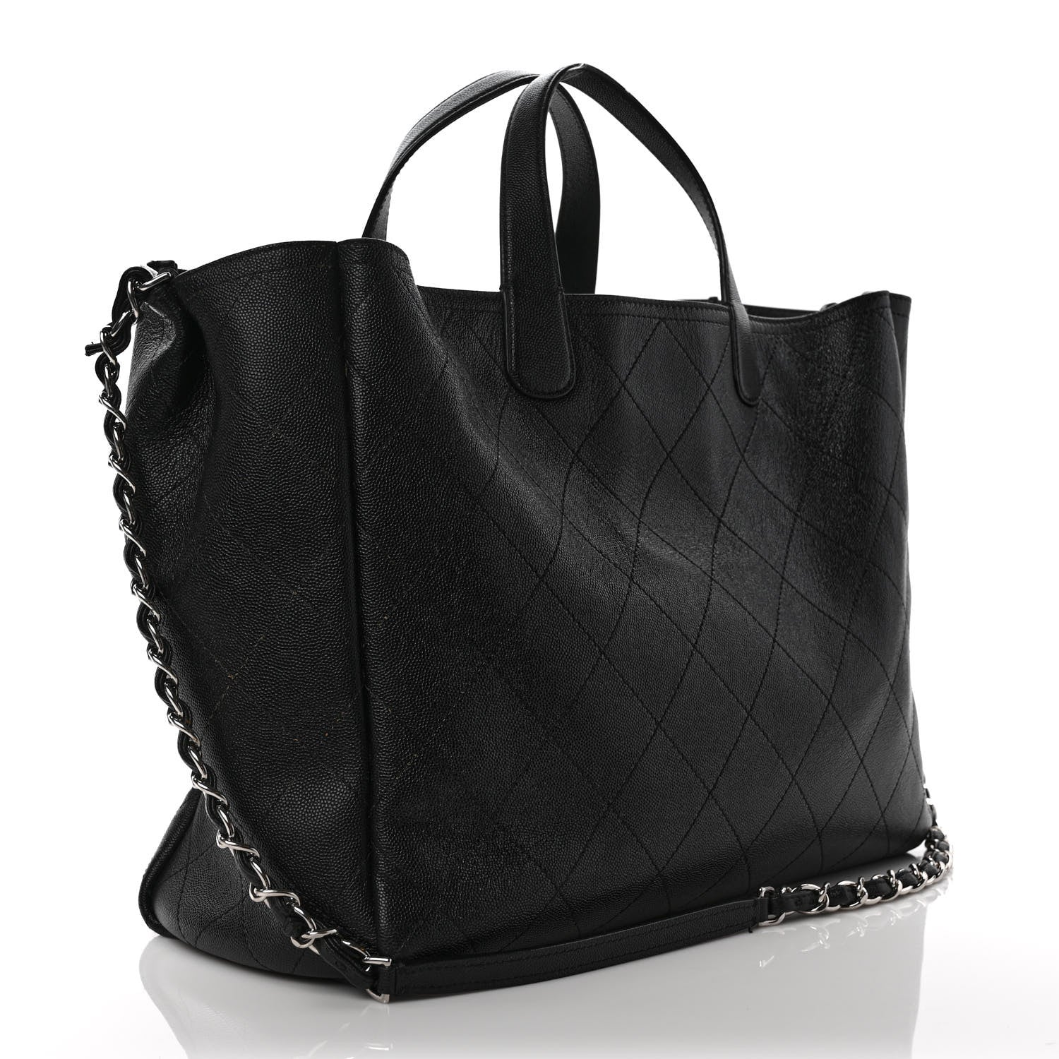 Chanel Caviar Stitched Large Shopping Tote Black 2 of 11