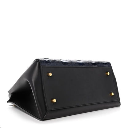 Celine Smooth Calfskin Ostrich Leg Medium Edge Shoulder Bag Black 5 of 21
