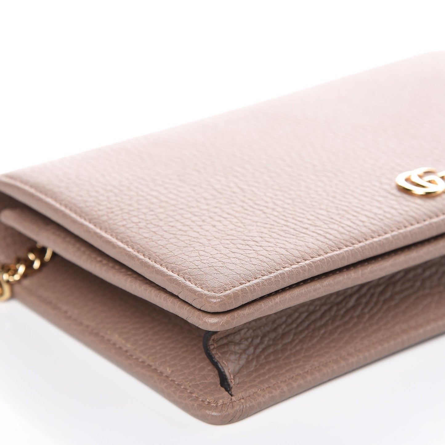 Calfskin Mini GG Marmont Chain Wallet Porcelain Rose
