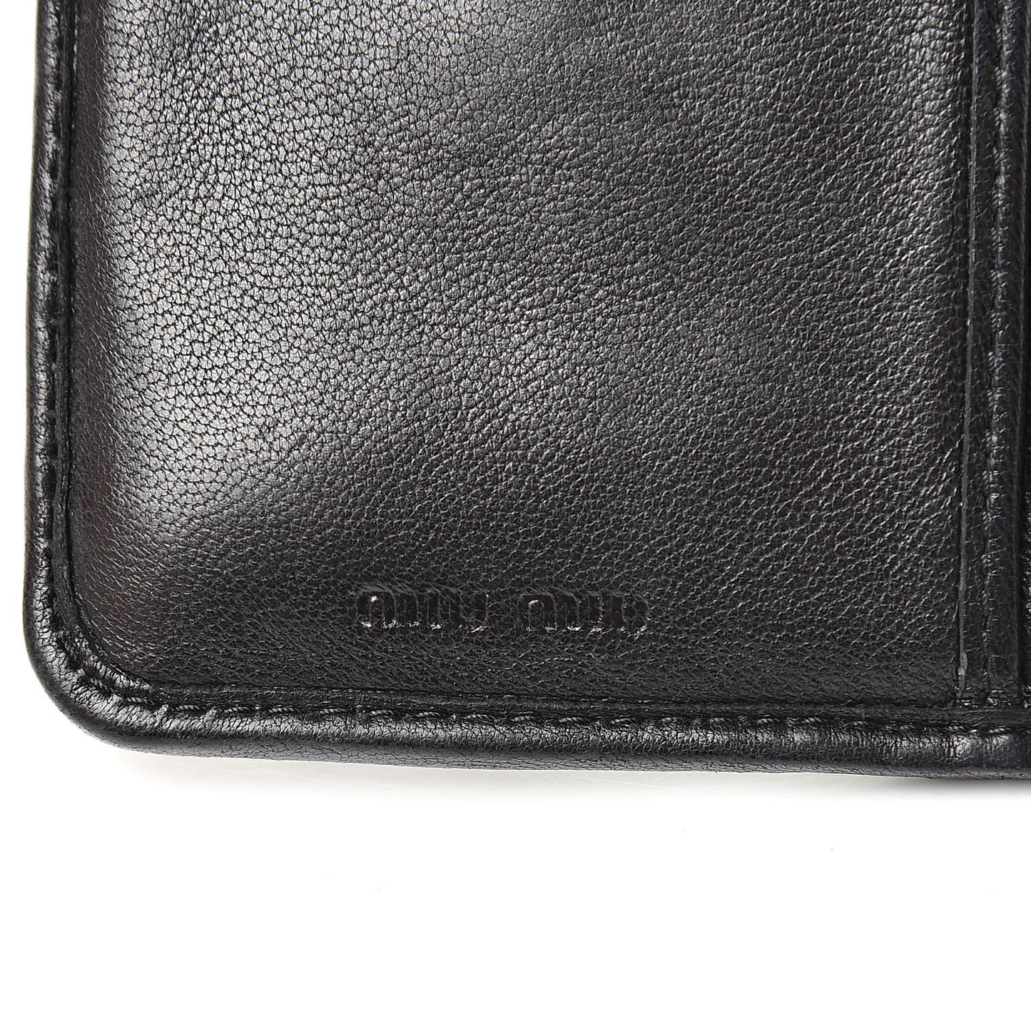 Nappa Matelasse Tri-Fold Flap Wallet Black