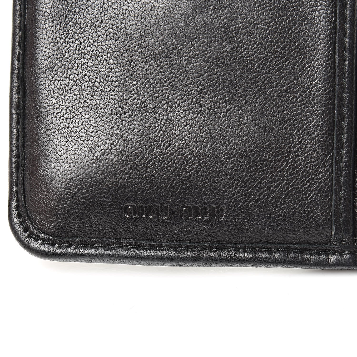 Miu Miu Nappa Matelasse Tri-Fold Flap Wallet Black 6 of 11