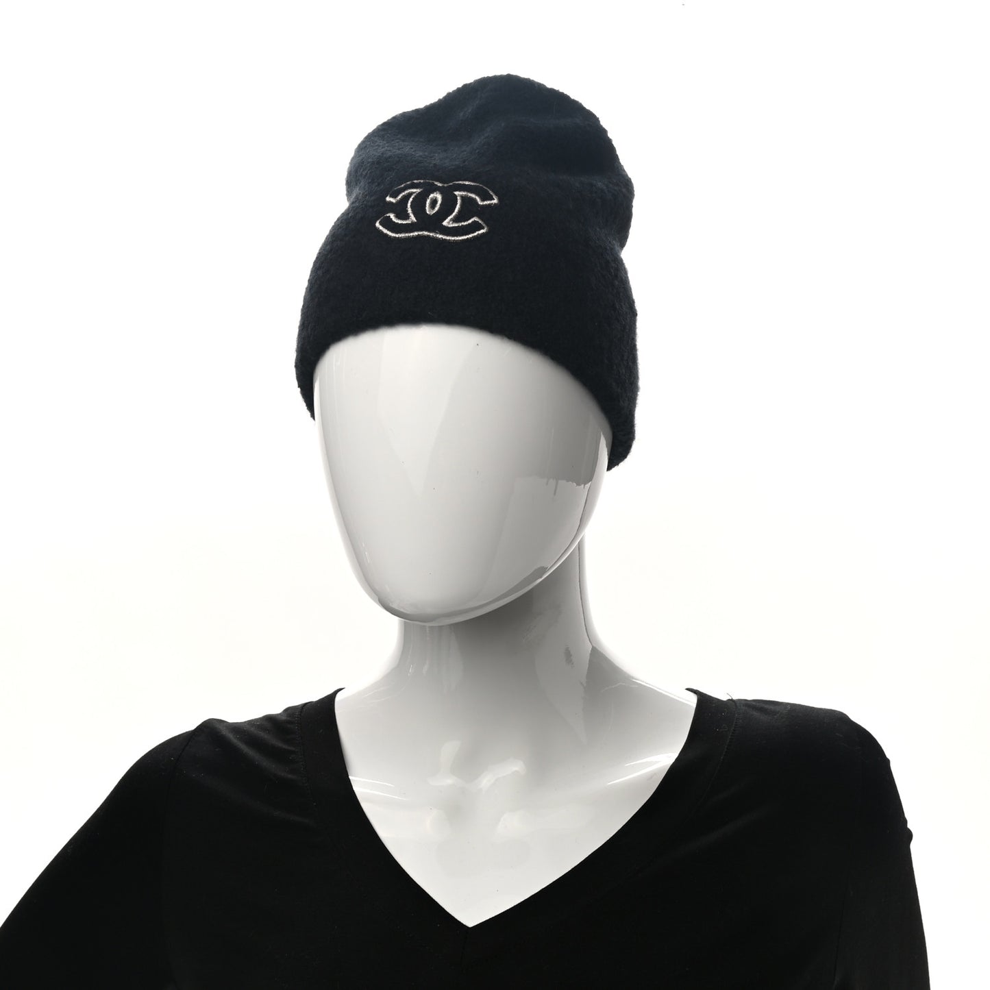 Cashmere CC Beanie Hat Black Gold