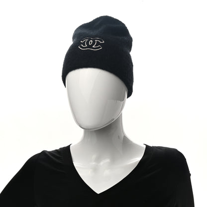Chanel Cashmere CC Beanie Hat Black Gold 2 of 4