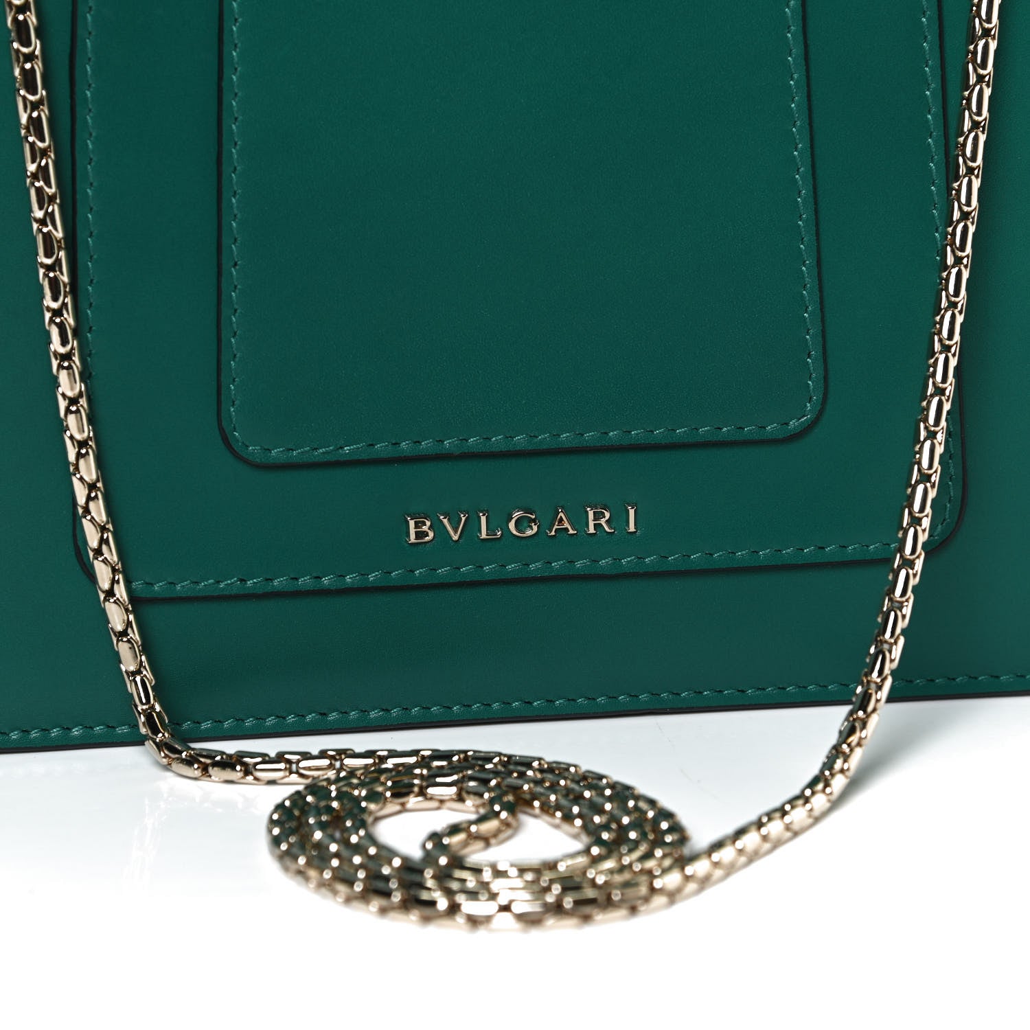Bulgari Calfskin Small Serpenti Forever Snake Strap Crossbody Bag Emerald Green 11 of 12
