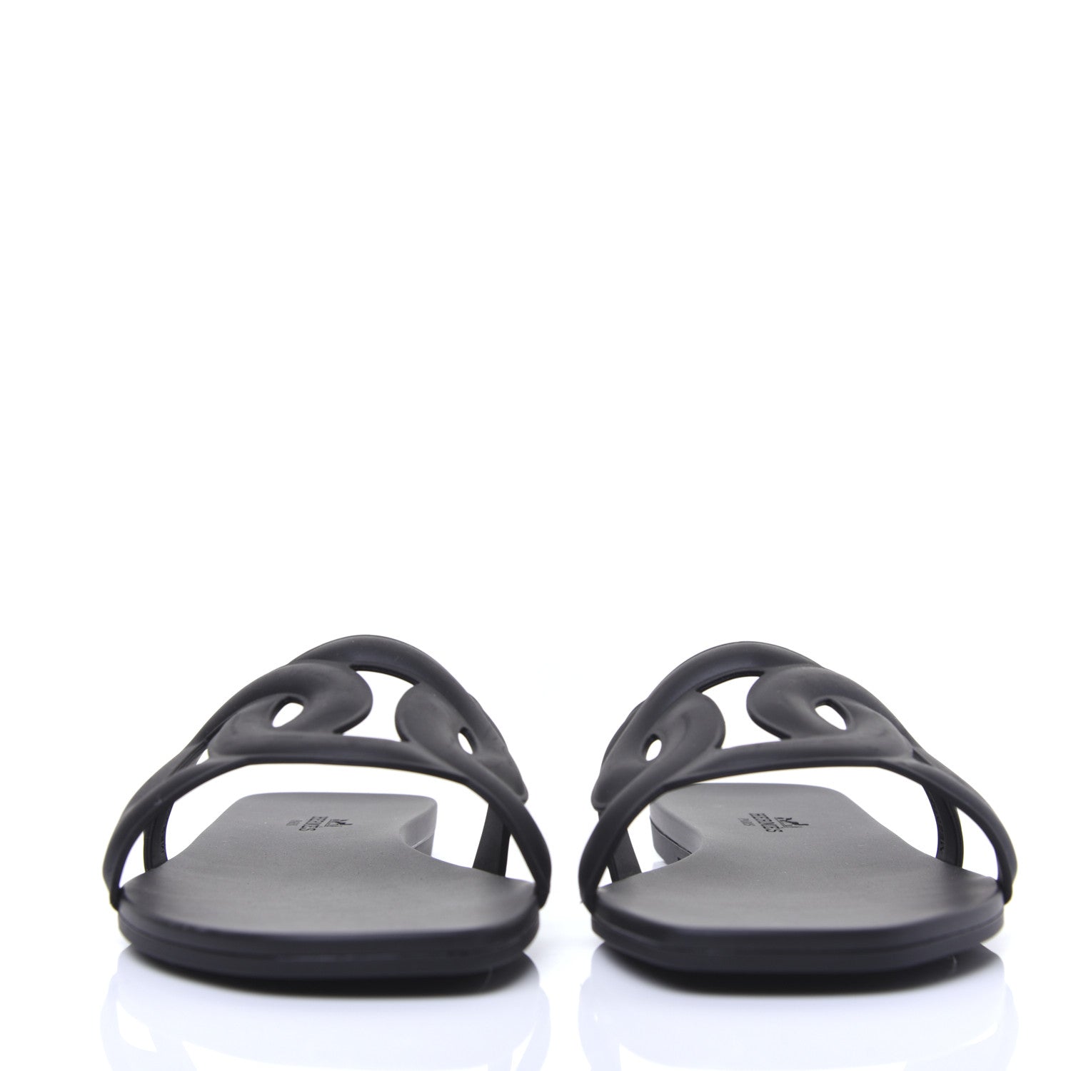 Hermes Rubber Aloha Sandals 38 Black 3 of 8