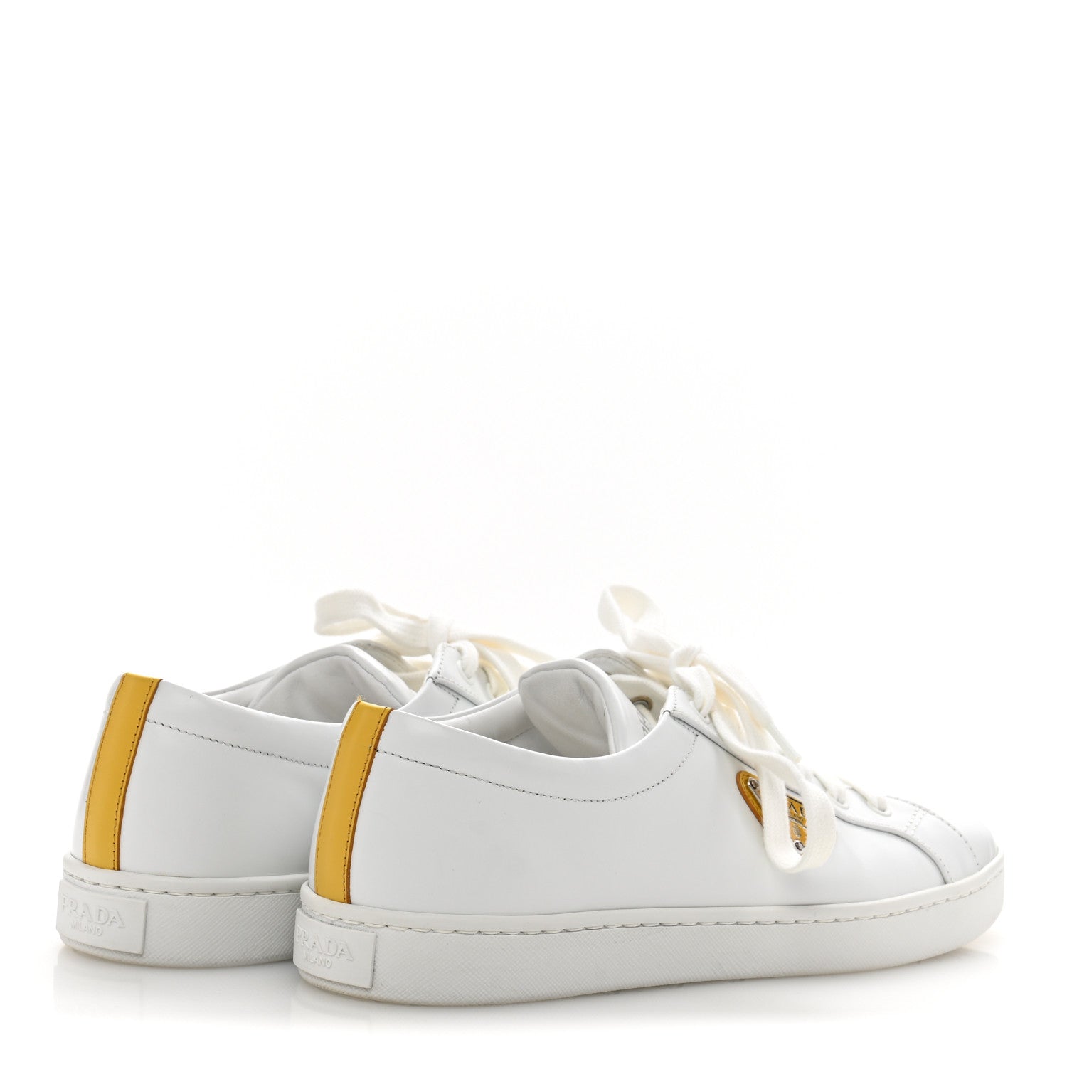 Prada Spazzolato Rois Metal Triangle Logo 25mm Sneakers 39.5 White Soleil 5 of 12