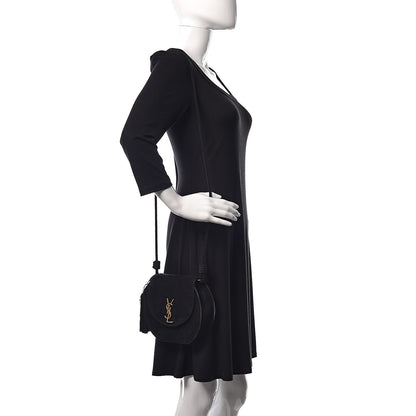 Saint Laurent Suede Tassel Demie Lune Minaudiere Black 2 of 10