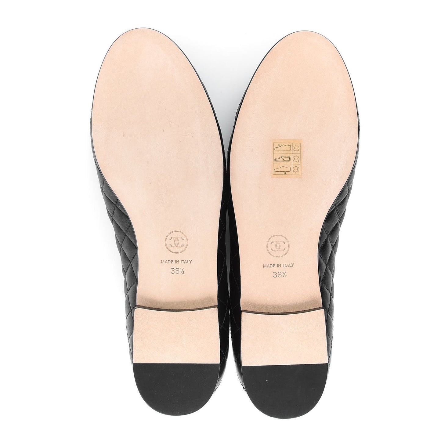 Lambskin Quilted Womens CC Loafers 38.5 Black