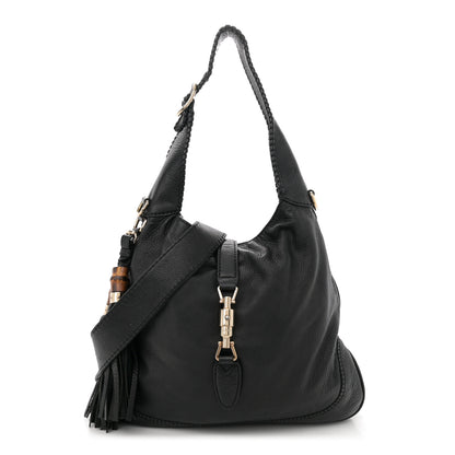 Gucci Pebbled Calfskin Medium New Jackie Shoulder Bag Black 1 of 14