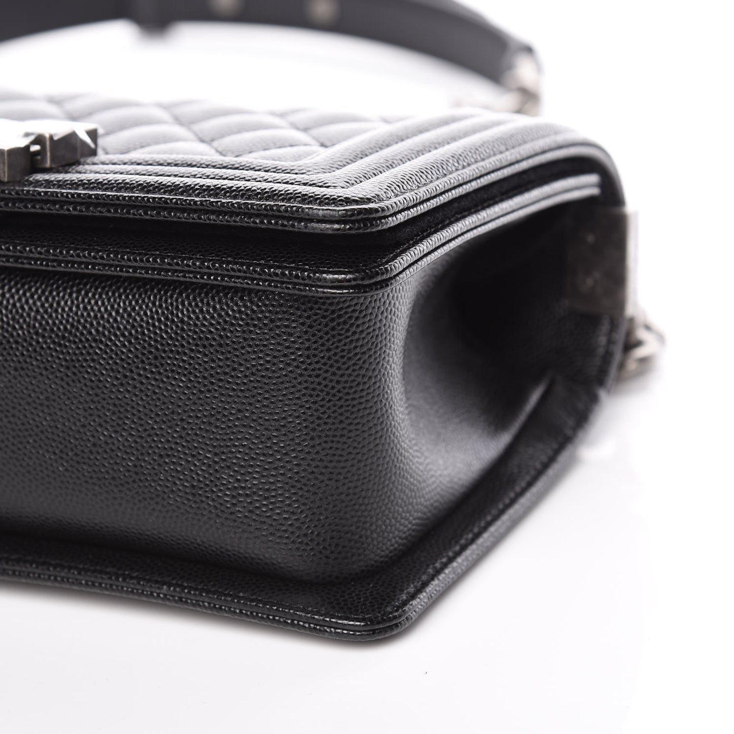 Caviar Quilted Small Boy Flap Black