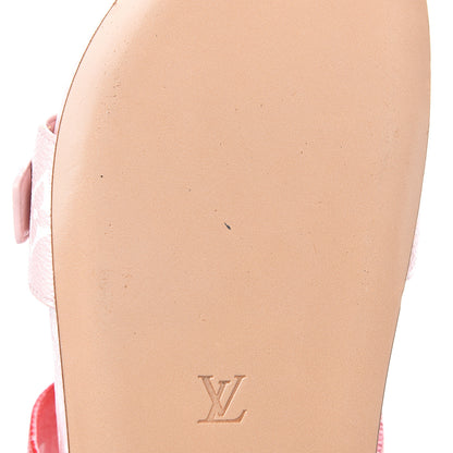 Louis Vuitton Monogram Giant Bom Dia Flat Mule Sandals 37.5 Rouge Rose 9 of 9