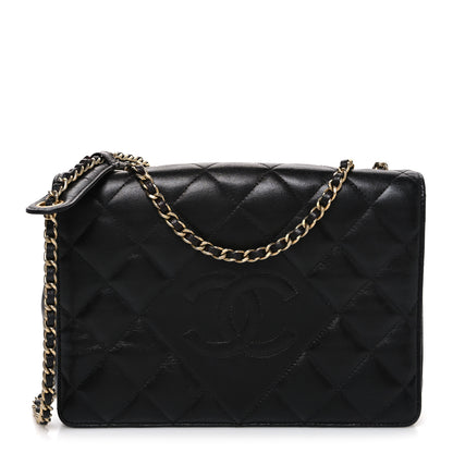 Chanel Lambskin Quilted Medium Diamond CC Flap Black 1 of 10