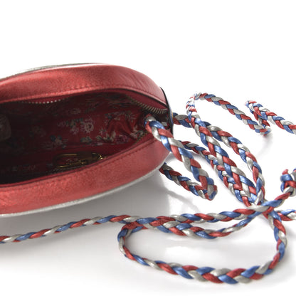 Gucci Laminated Nappa Trapuntata Mini Zumi Dome Shoulder Bag Rosso Marine Argento 5 of 9