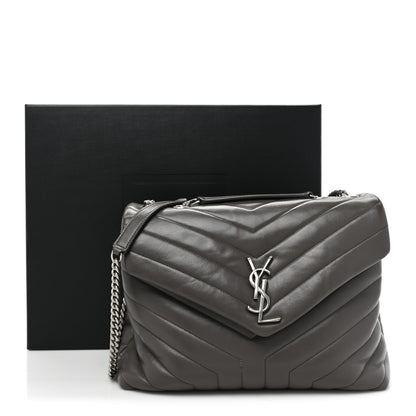 Saint Laurent Calfskin Y Quilted Monogram Medium Loulou Chain Satchel Earth 21 of 21