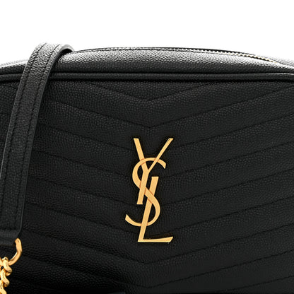 Saint Laurent Grain De Poudre Matelasse Monogram Mini Lou Camera Bag Black 8 of 10