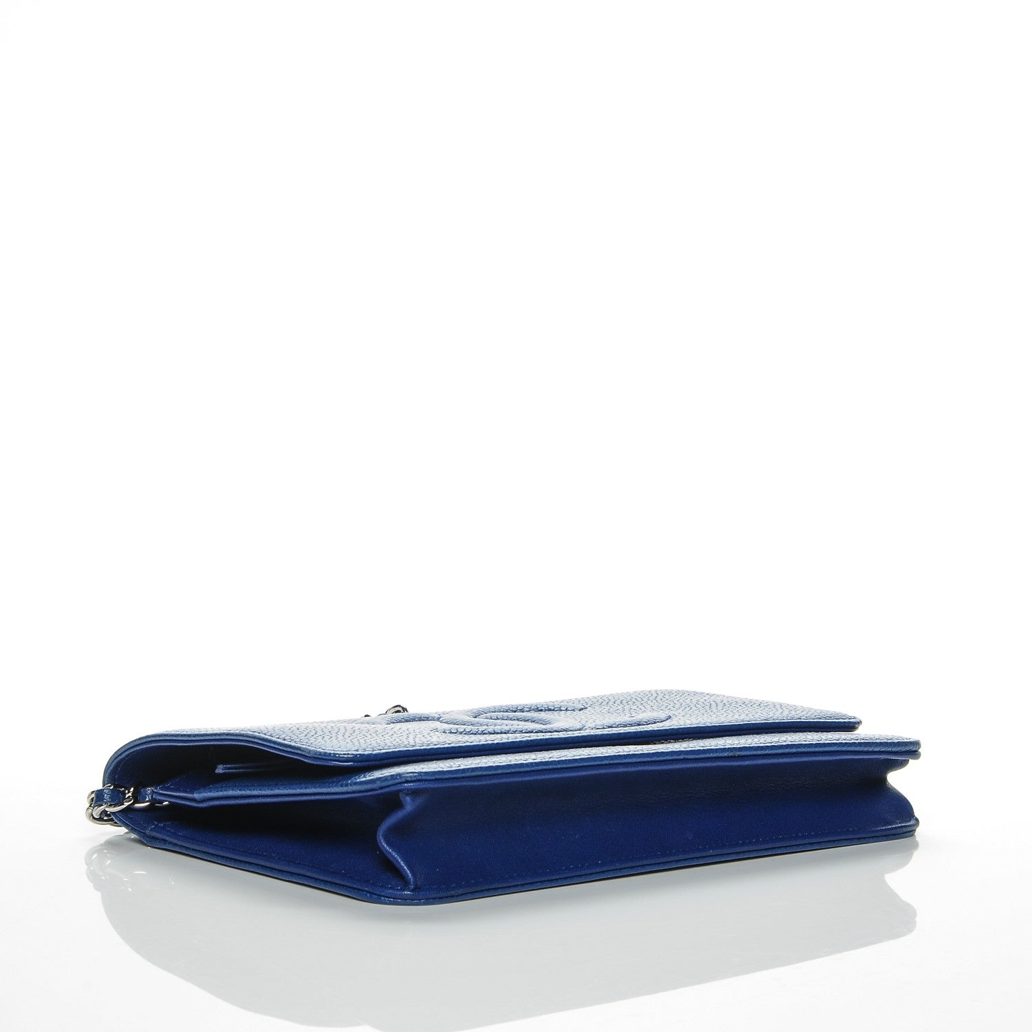 Chanel Caviar Timeless CC Wallet On Chain WOC Blue 4 of 7