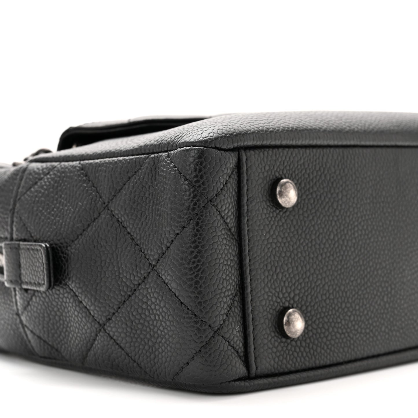 Caviar Lambskin Quilted Coco Break Camera Case Black