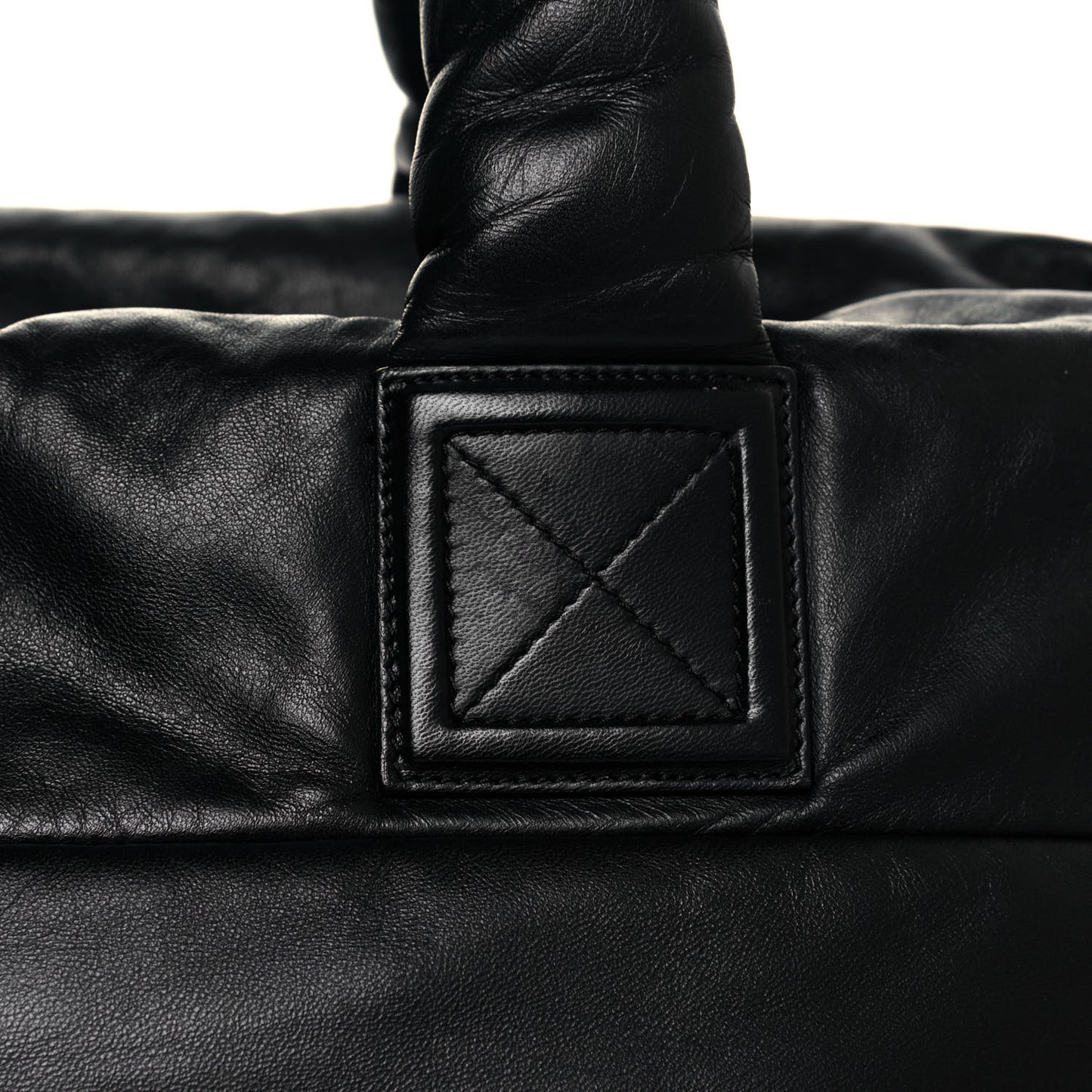 Lambskin Quilted Extra Large Coco Cocoon Reversible Tote Black