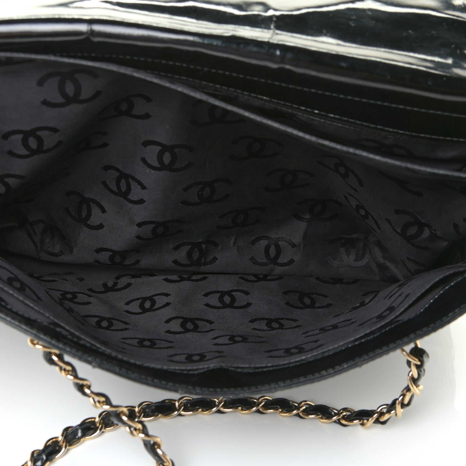 Chanel Patent Chocolate Bar CC Tote Black 4 of 23