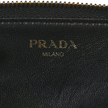 Prada Saffiano Metal Zip Around Key Holder Black 5 of 7