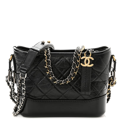 Chanel Aged Calfskin Quilted Small Gabrielle Hobo Black 1 of 10
