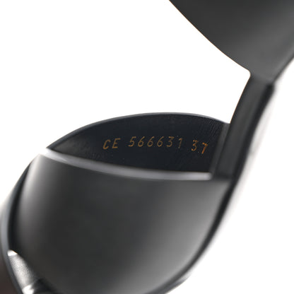 Saint Laurent Calfskin Oak 100 Mule Sandals 37 Black 7 of 9