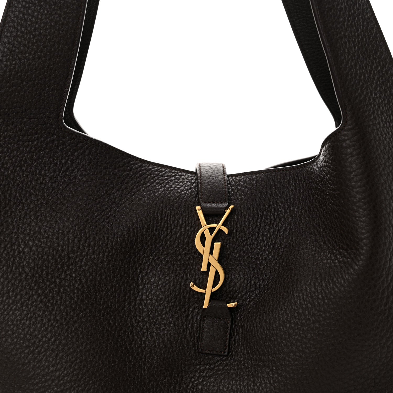 Saint Laurent Grained Deerskin Bea Tote Marron Fonce 8 of 11