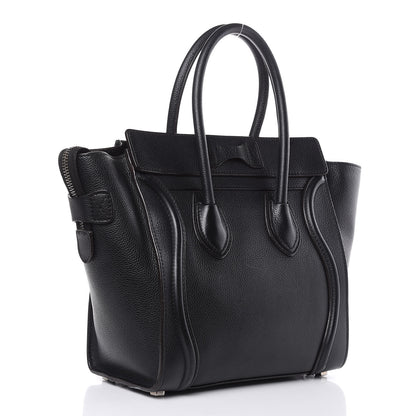 Celine Drummed Calfskin Micro Luggage Black 3 of 19