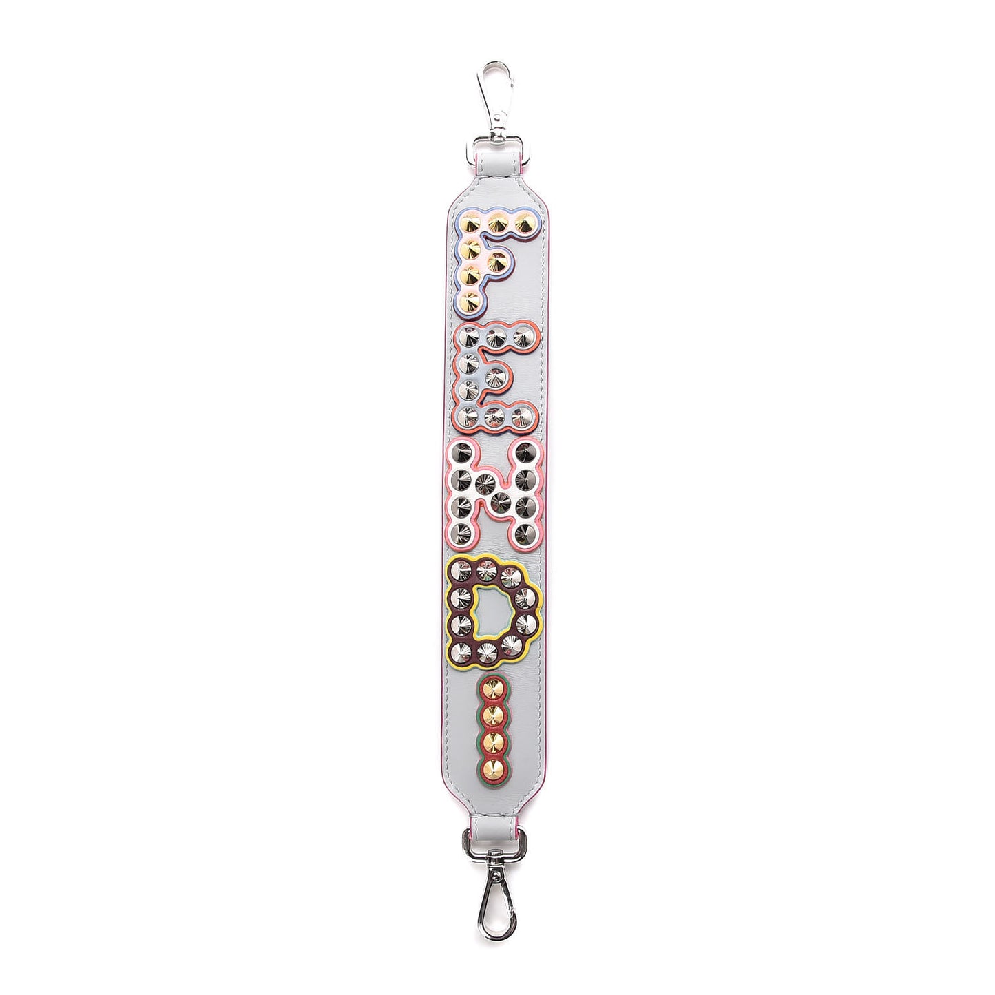 Vitello Century Fun Fair Metal Studded Mini Strap You Grigio Perla Multicolor
