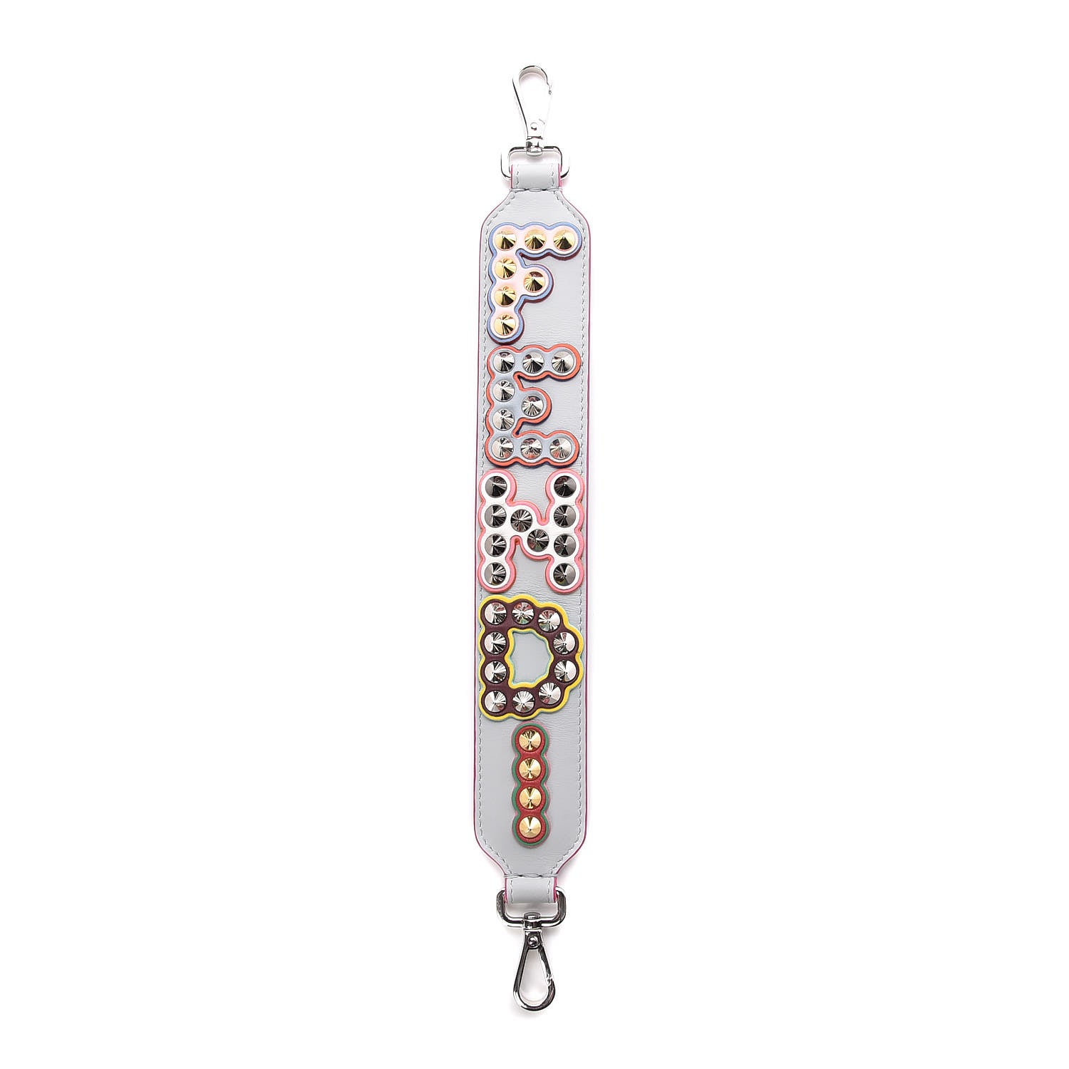 Fendi Vitello Century Fun Fair Metal Studded Mini Strap You Grigio Perla Multicolor 2 of 5