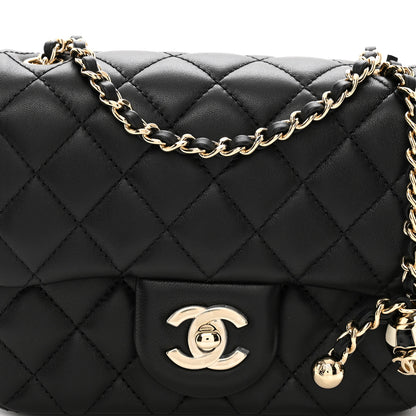 Chanel Lambskin Quilted Enamel Mini Pearl Crush Flap Black 5 of 10