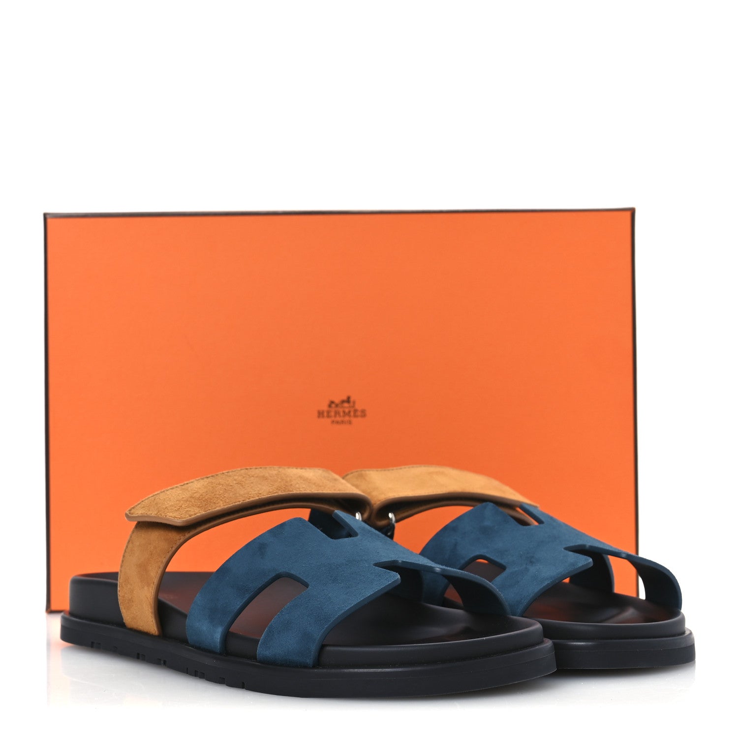 Hermes Suede Goatskin Womens Chypre Sandals 39 Vert Mousse Naturel 11 of 11