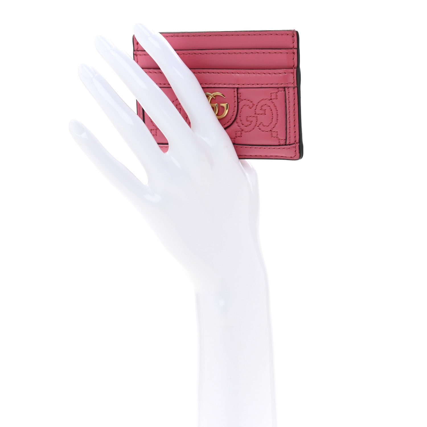 Gucci Calfskin GG Matelasse Card Holder Pink 2 of 9