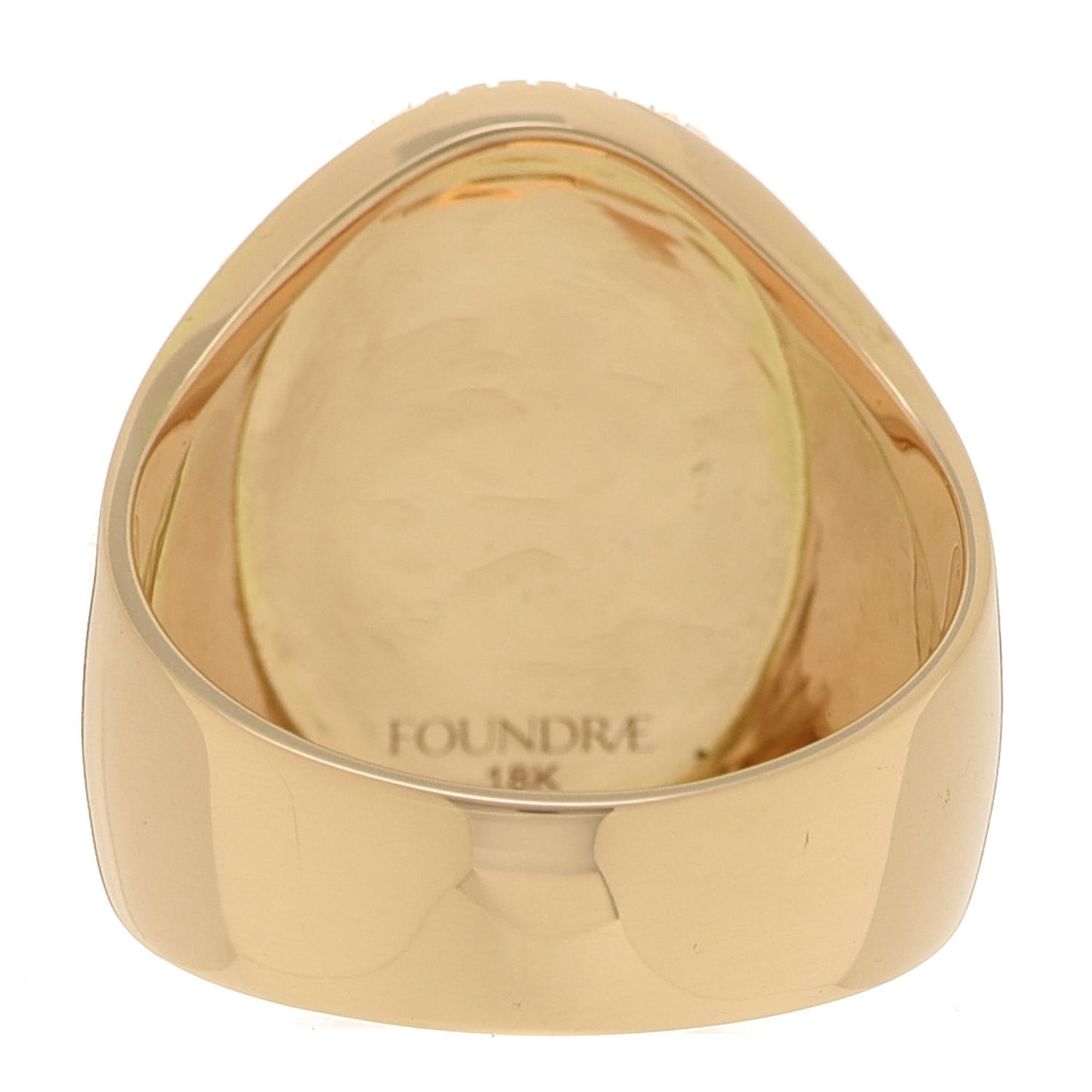 18K Yellow Gold Enamel Internal Compass Big Daddy Signet Ring 56 7.5