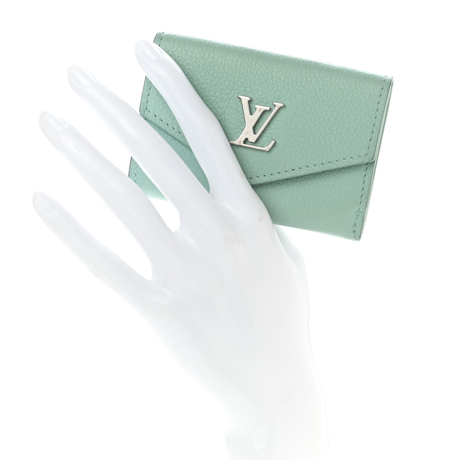 Louis Vuitton Calfskin Lockmini Wallet Menthe 2 of 9