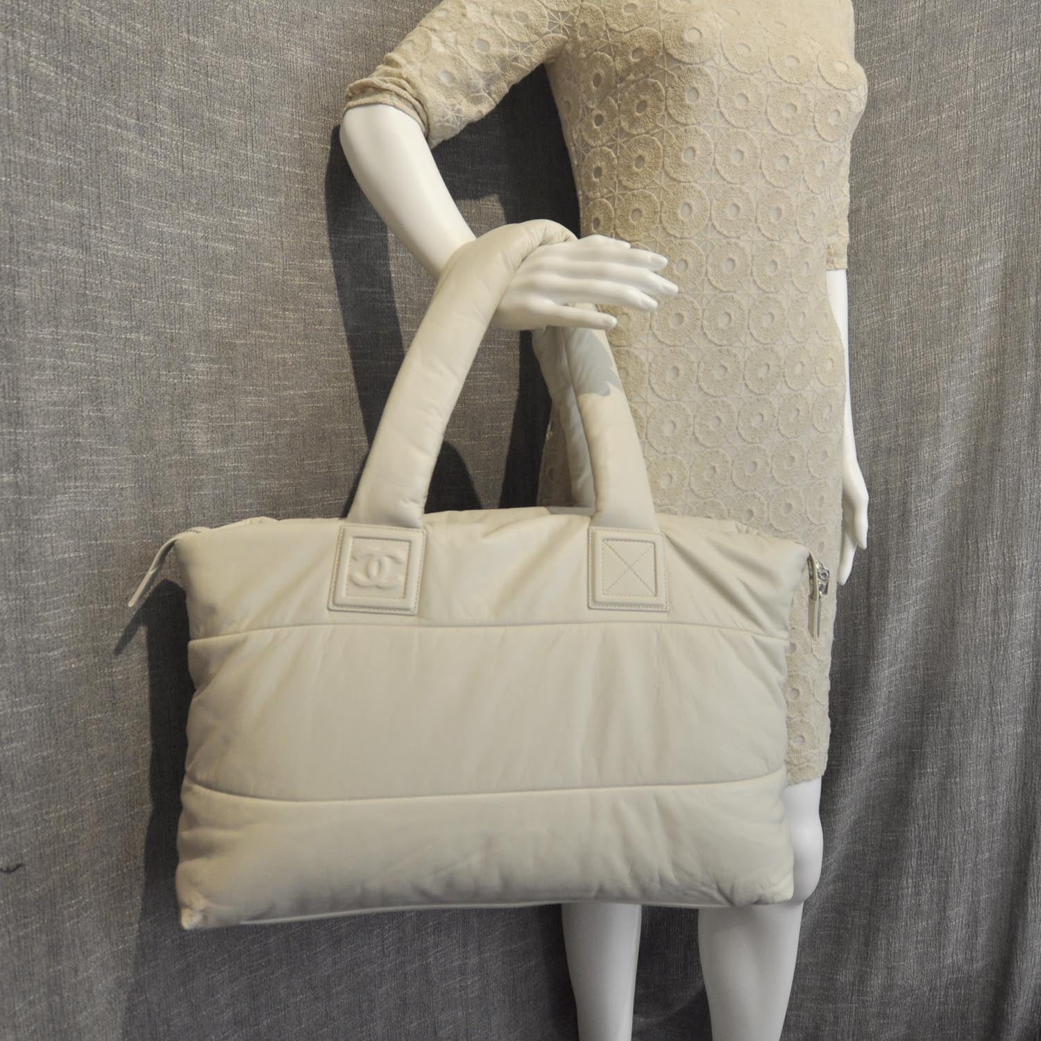 Chanel Lambskin COCO Cocoon Medium Zipped Tote Ivory 2 of 8