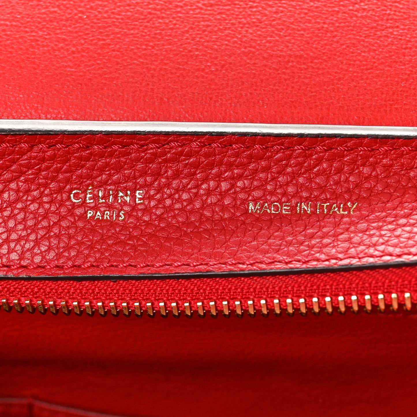 Drummed Calfskin Suede Medium Trapeze Vermillion