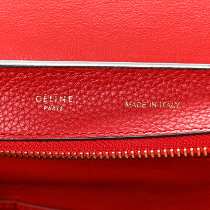 Celine Drummed Calfskin Suede Medium Trapeze Vermillion 6 of 9