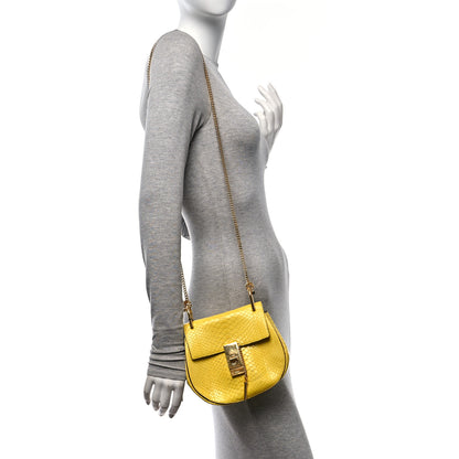 Chloe Snakeskin Mini Drew Shoulder Bag Yellow 2 of 10