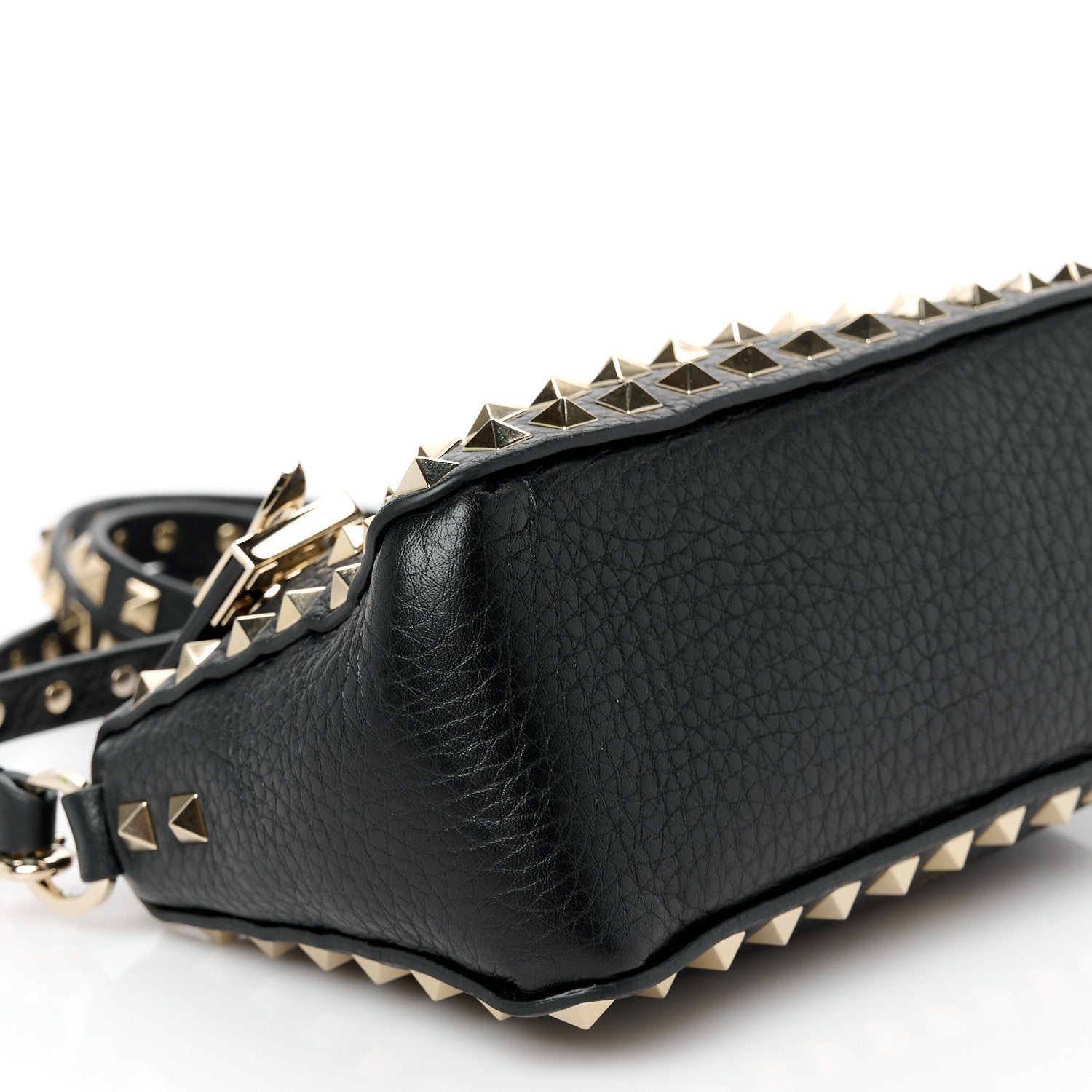 Valentino Garavani Grained Calfskin Small Rockstud All Over Crossbody Bag Black 9 of 10