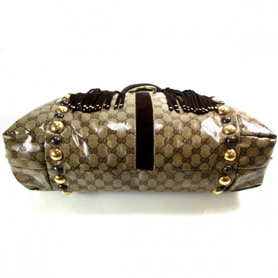 Gucci Crystal Monogram Babouska Tote Ebony 5 of 12