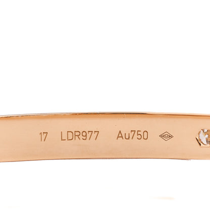 Cartier 18K Pink Gold 4 Diamond LOVE Bracelet 17 3 of 4