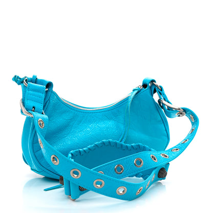 Balenciaga Agneau Arena Le Cagole Shoulder Bag XS Cyan 4 of 9