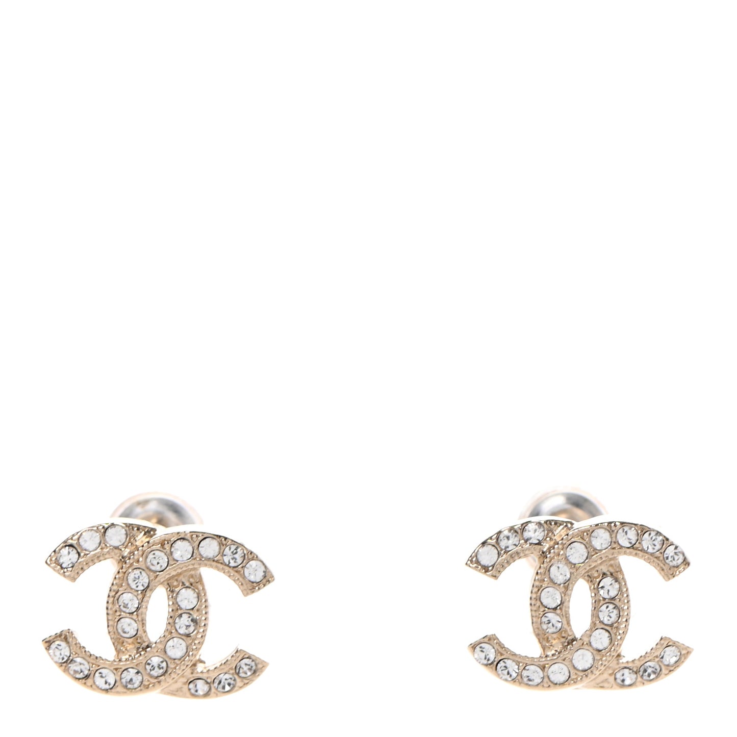Crystal Mini CC Earrings Gold